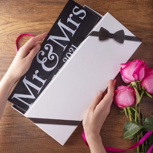 creative still-life images for Mr and Mrs wedding signs